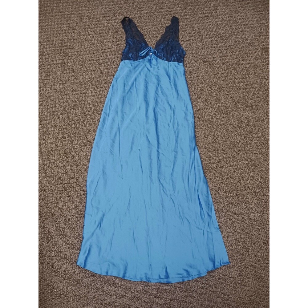 Free People Intimately Lacy Blue Satin Maxi Dress
